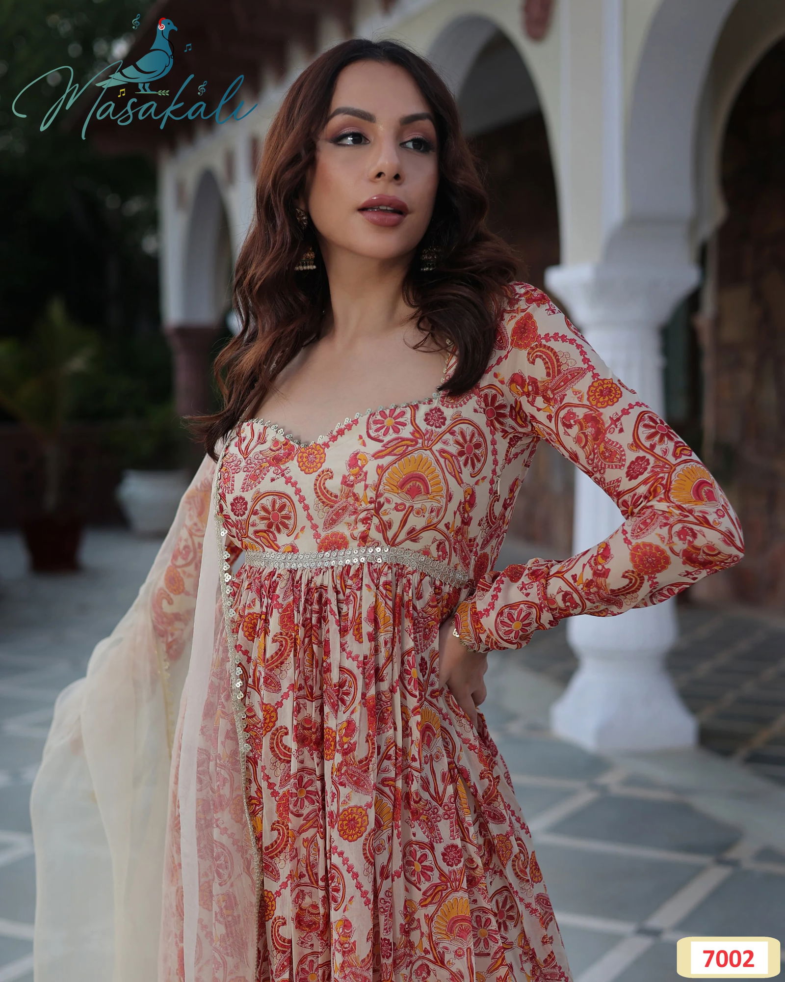 Masakali Vol 07 Masleen Printed Long Anarkali Kurtis With Bottom Dupatta Wholesale Market In Surat